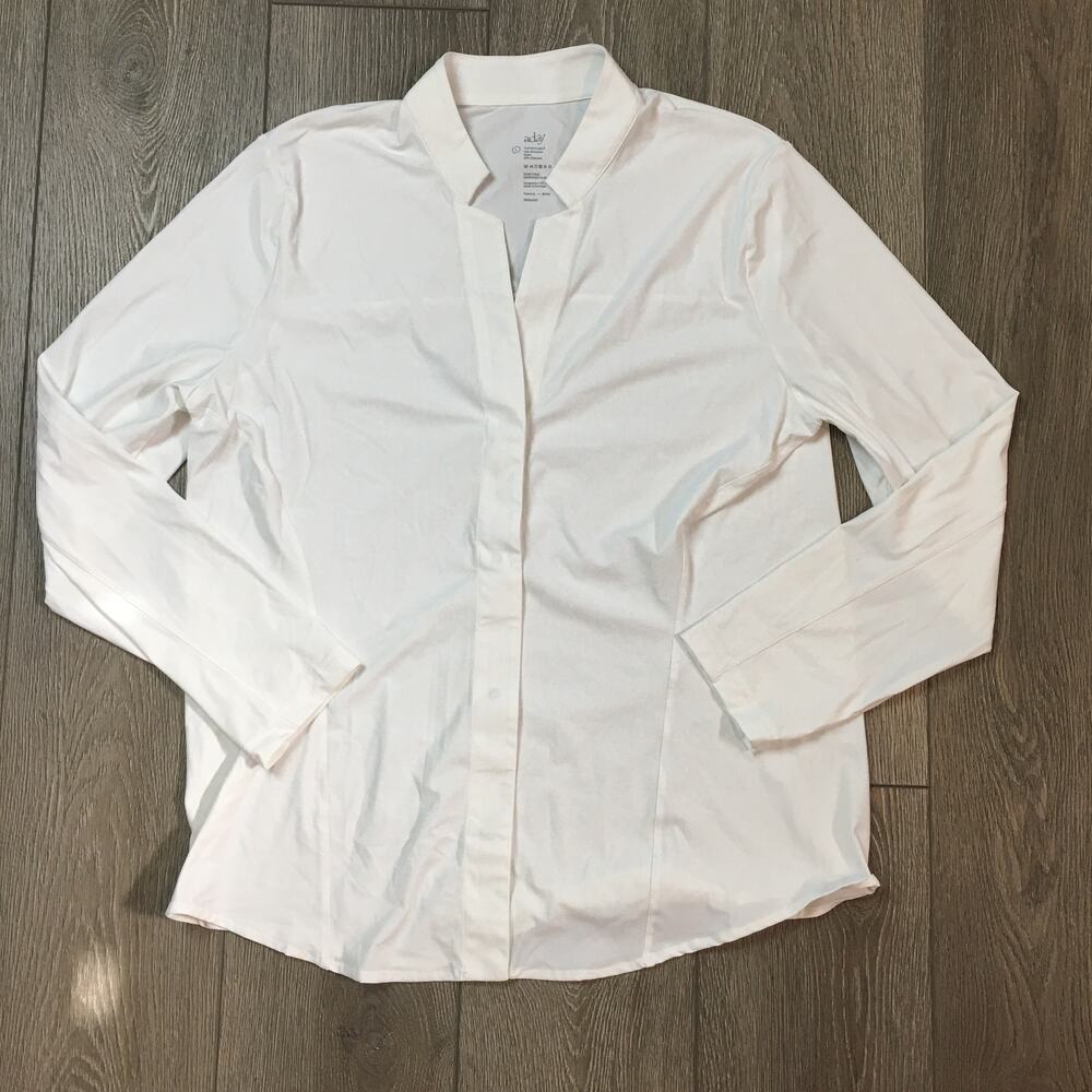Aday Something Borrowed Slim White Button Down Sh… - image 1